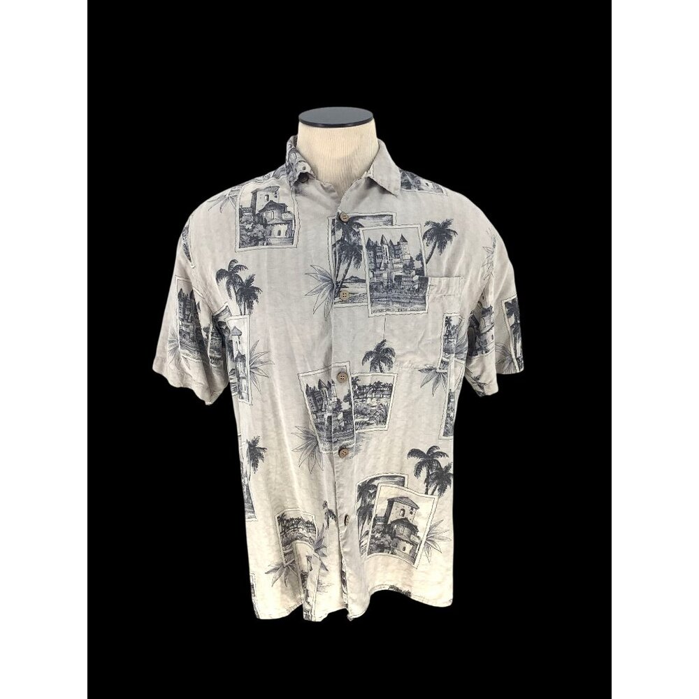 Tulliano Mens Silk Hawaiian Shirt L